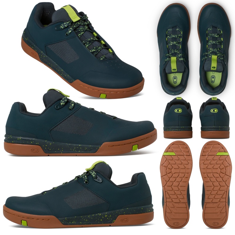 Crank Brothers Mallet Lace Limited Edition Splatter Clipless Shoes - US 13.0 - Petrol - Lime - Gum