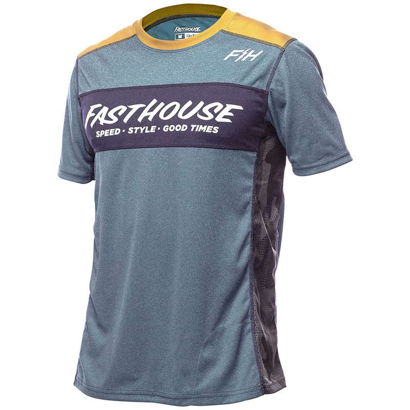 Fasthouse Alloy Mesa Long Sleeve Jersey - L - Heather Gold - Brown