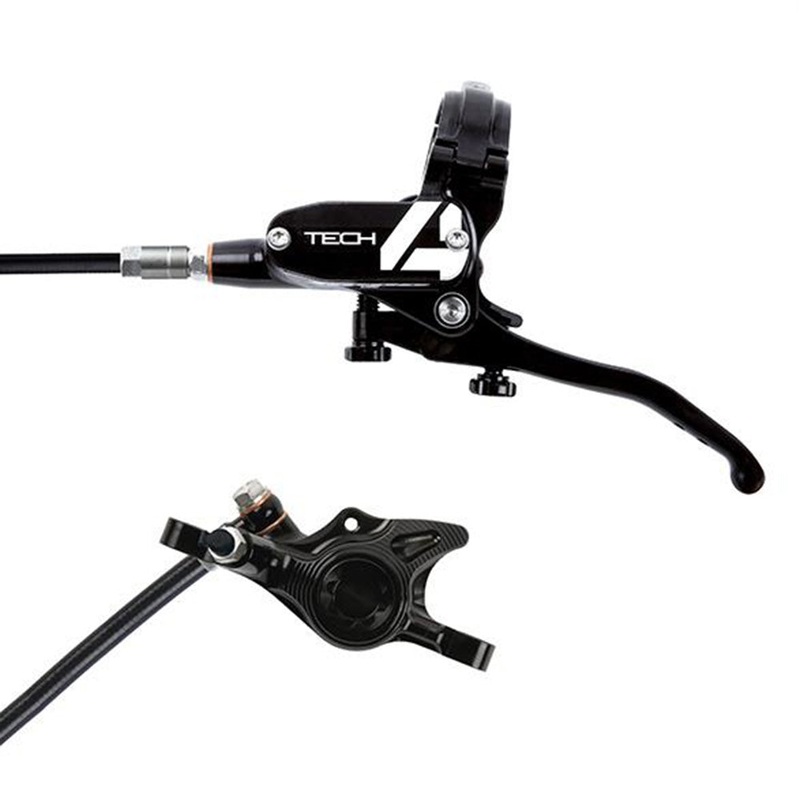 Hope Tech 4 E4 Disc Brake - Front - Right Lever - Black - Purple - Black Hose