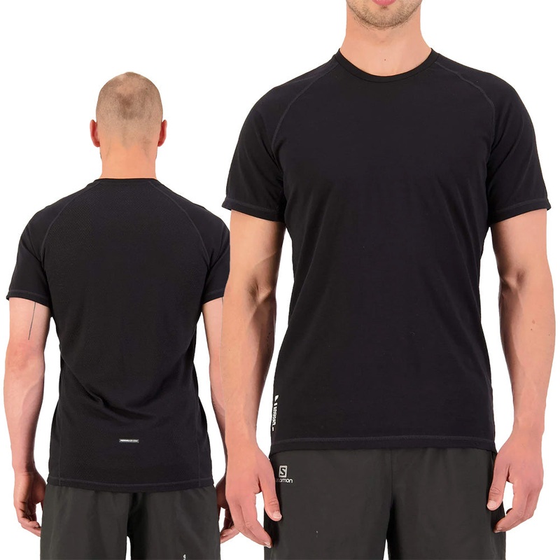 Mons Royale Temple Merino Air-Con Mens T-Shirt - S - Black