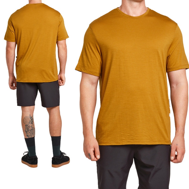 Norman MTB Men's Marino-Edge Short Sleeve Tech Tee - L - Mustard
