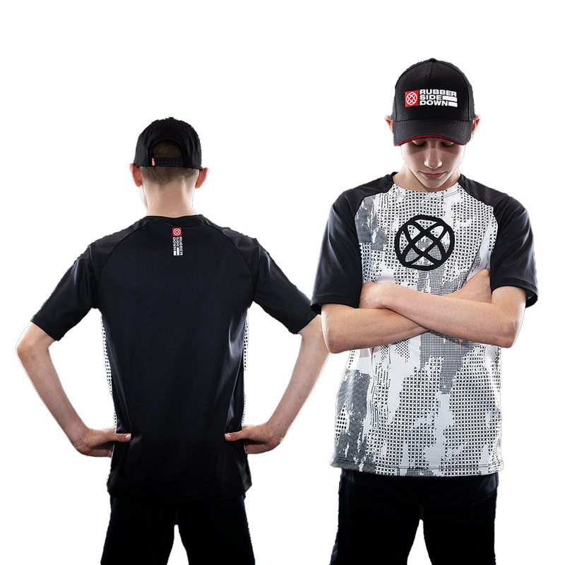 Rubber Side Down Youth Matrix Short Sleeve Jersey - Youth 16 - White