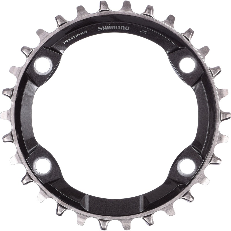 Shimano XT SM-CRM81 96 BCD Asymmetric Chainring - 96 BCD - Shimano Asymmetrical - Round - Black - Grey - 32T