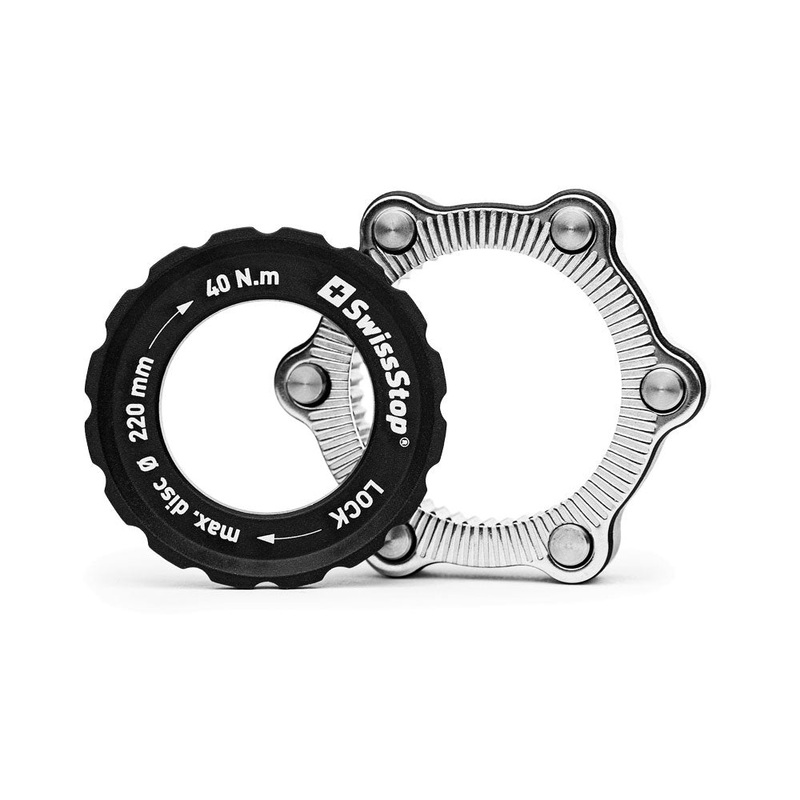 Swissstop CentreLock to 6 Bolt Rotor Adaptor - Centrelock To 6 Bolt Adaptor - Black