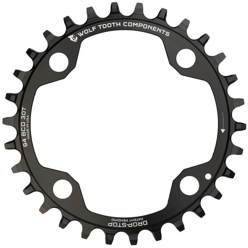 Wolf Tooth 4 Bolt Alloy Drop-Stop Chainring - 94 BCD - SRAM - Round - Black - 32T