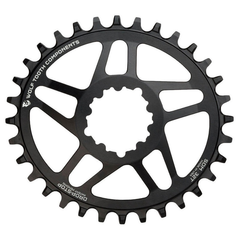 Wolf Tooth Direct Mount Drop-Stop Chainring - SRAM Direct Mount - 3mm Boost - Oval - Black - 9-12 Speed - 28T