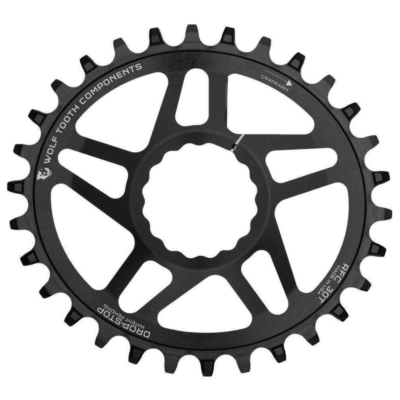Wolf Tooth Direct Mount Drop-Stop Chainring - Race Face - Easton Cinch Direct Mount - 3mm Boost - Oval - Black - 9-12 Speed - 28T