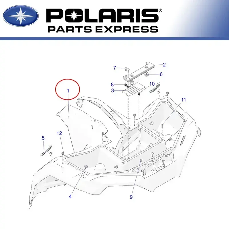 NEW 2021 2022 POLARIS SPORTSMAN 570 SP HO EPS OEM FRONT FENDER ASM ONYX BLACK