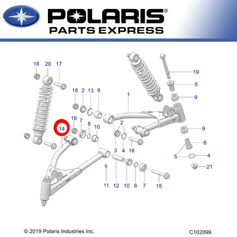 NEW GENUINE POLARIS 2021 OUTLAW 70 RIGHT SIDE CONTROL ARM 1544272-458 OEM