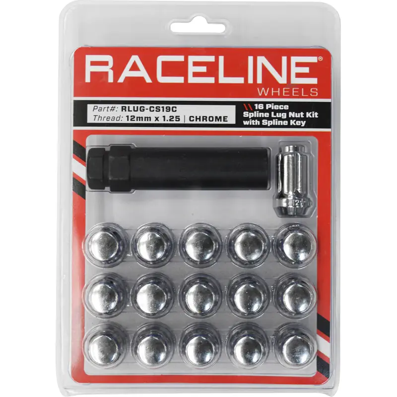 Spline Lug Nut Kit with Spline Key - 16 Pack