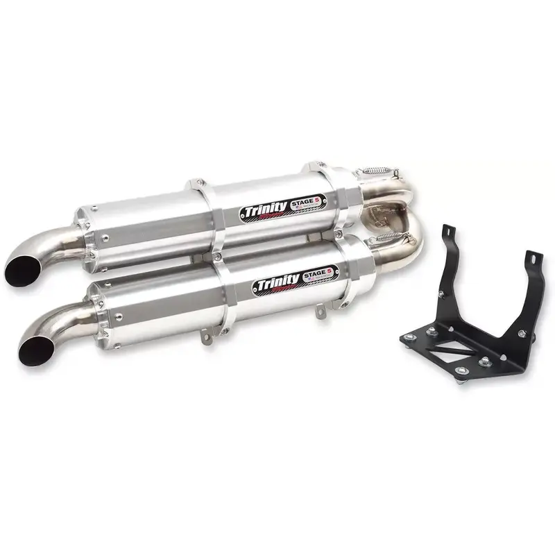 Trinity Racing STAGE 5 Dual Slip-On Exhaust (Alum) Maverick X3 (16-17) TR-4160S
