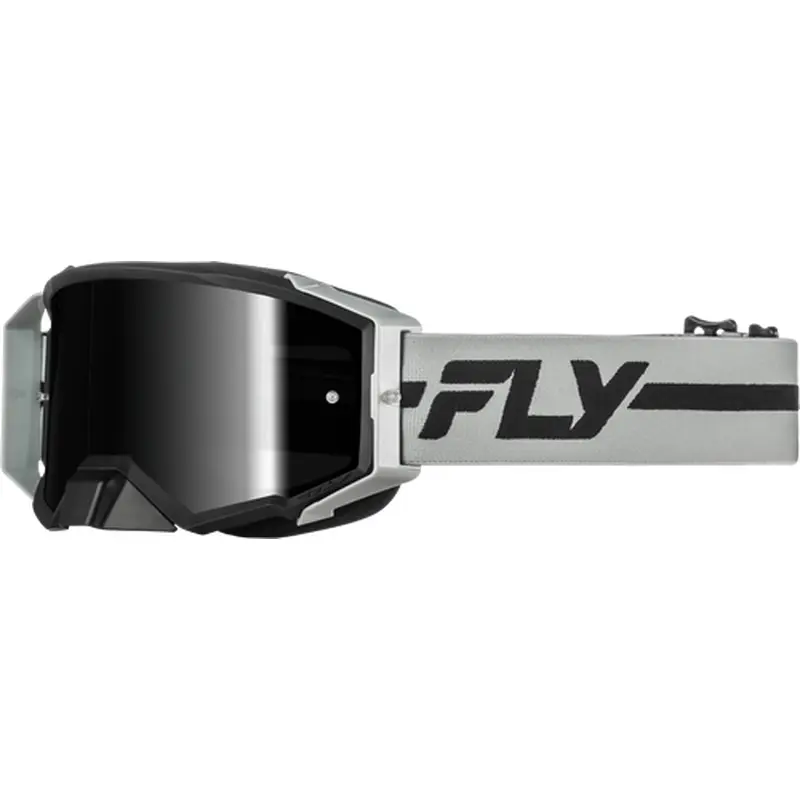 FLY RACING ZONE PRO GOGGLE GREY/BLACK W/ BLACK MIRROR/SMOKE LENS