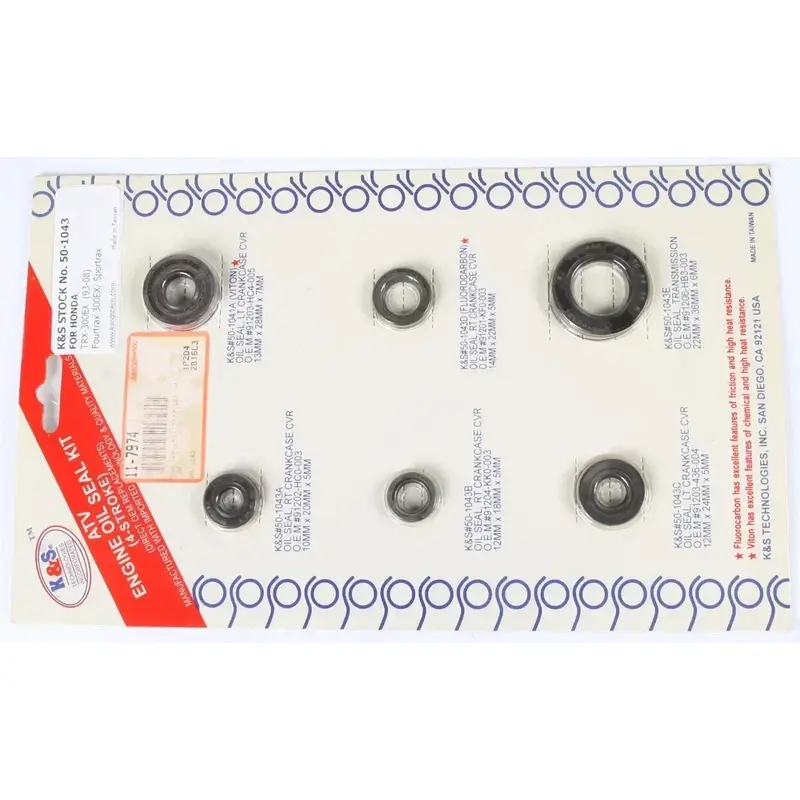 TRX-300EX (93-08) TRX-300X (09) K&S ENGINE OIL SEAL KIT PART # 50-1043