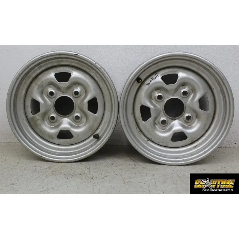 98 YAMAHA BIG BEAR 350 LEFT RIGHT FRONT RIMS WHEELS PAIR