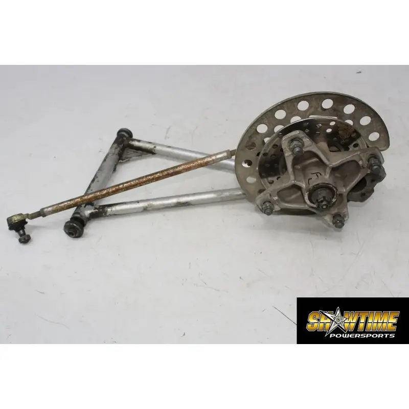 01-05 YAMAHA RAPTOR YFM 660 FRONT UPPER LEFT CONTROL A ARM HUB BRAKE CALIPER