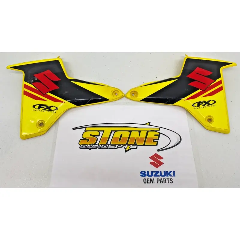Suzuki LTR450 LTR 450 Stock Plastic OEM Yellow SIDE COVERS SHROUDS PANELS L R