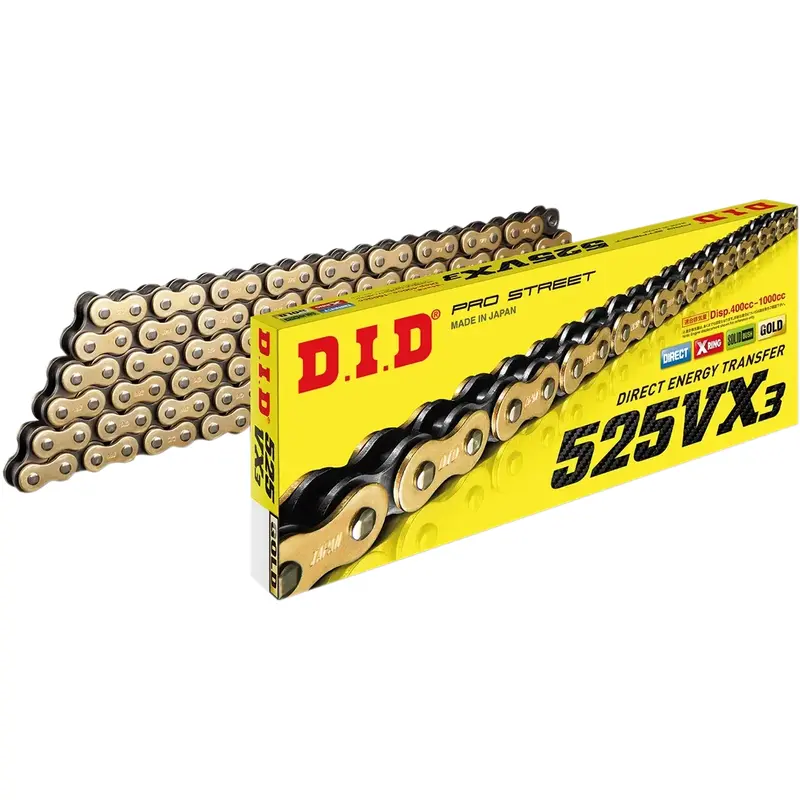 DID 525 VX3 - Drive Chain - Fits 110 Links - Gold M525VX3G110ZB