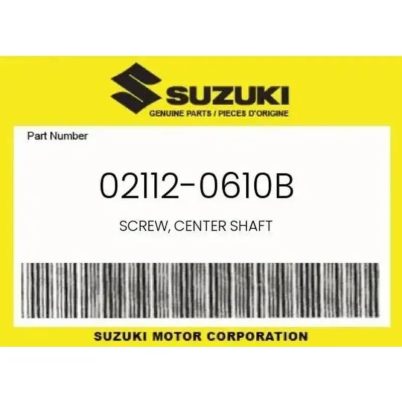GENIUNE OEM SUZUKI CENTER SHAFT SCREW/ 02112-0610B