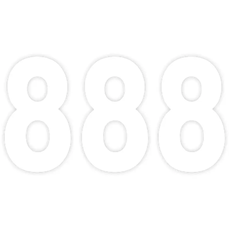 Factory effex Pro Number 8 - White - 8"