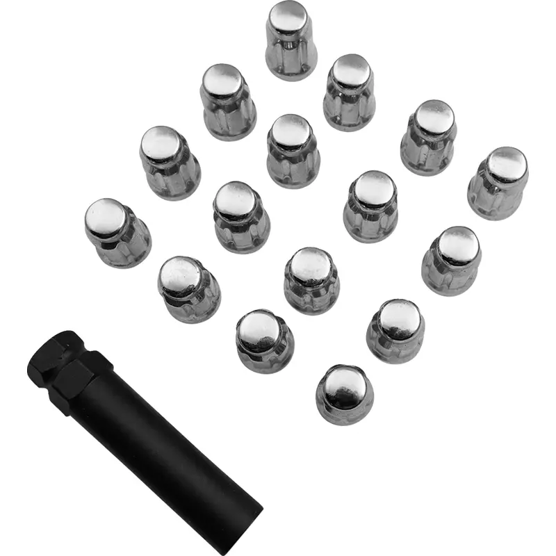 Moose offroad Lug Nuts - Splined - 12 mm x 1.5" - Chrome - 16 Pack