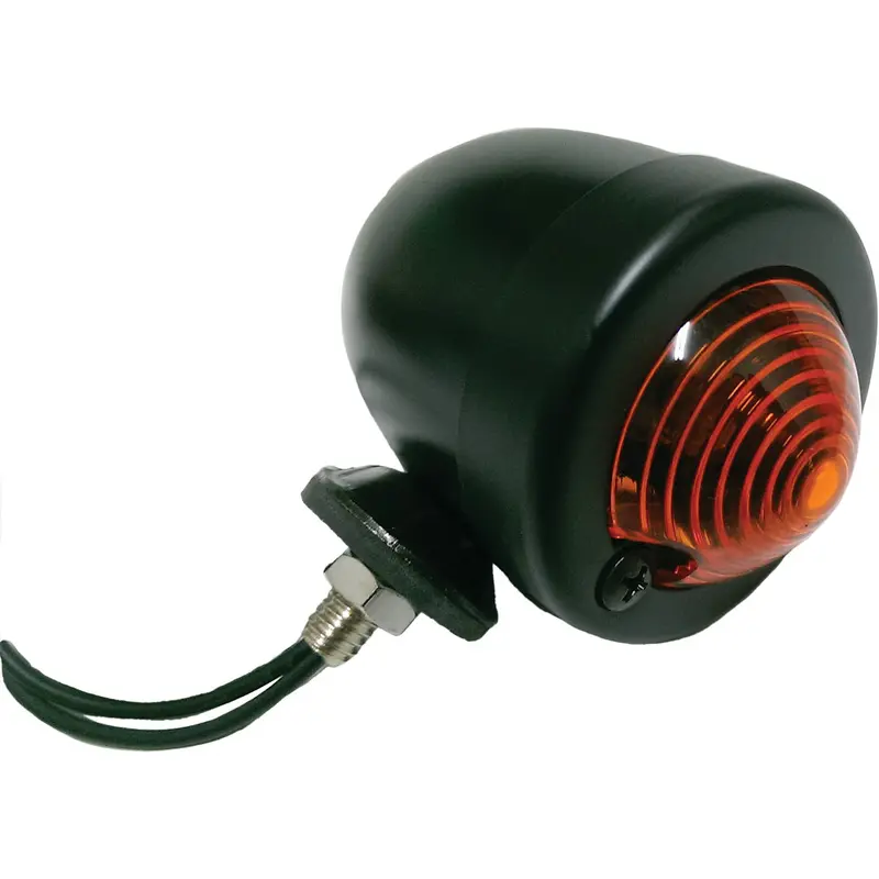 HARDDRIVE BULLET MARKER LIGHT BLACK AMBER LENS DUAL FILAMENT