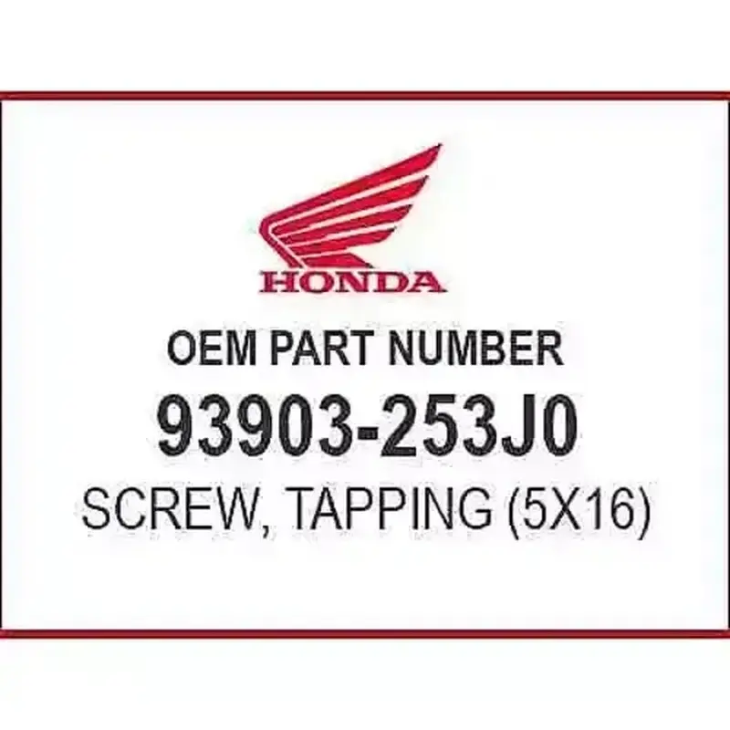 Honda High Mount Lamp SCREW TAP (5X16) 93903-253J0 OEM Brand New In Packaging