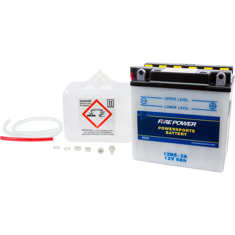 FIRE POWER BATTERY W/ACID 12N9-3A 12V
