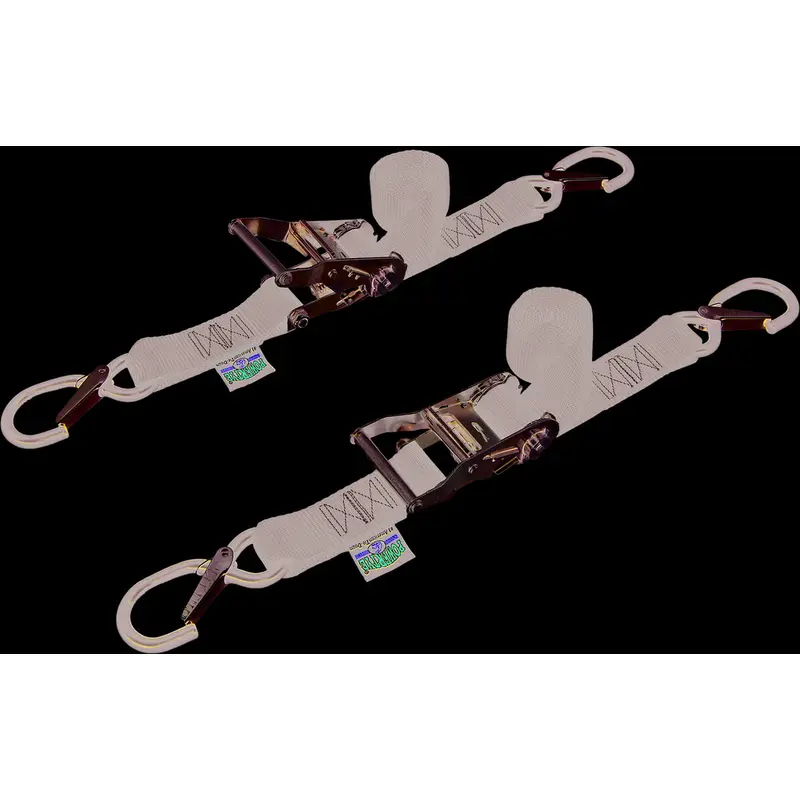 POWERTYE TIE-DOWN RATCHET SEC HOOK 1.5"X6' BLACK PAIR