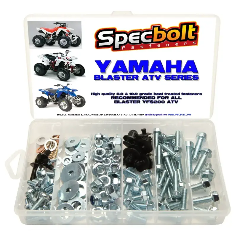 YAMAHA Blaster Bolt Kit 120 pieces YFS200 ATV QUAD plastic body frame. SPECBOLT
