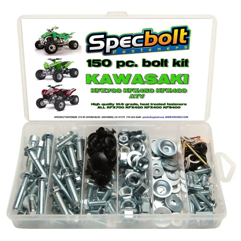 150pc KAWASAKI ATV Bolt Kit KFX450 KFX 450 400 700 body plastic frame fender eng