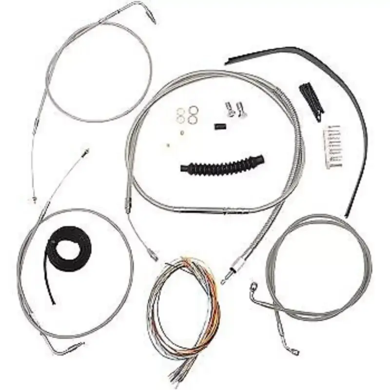 LA CHOPPERS LA-8110KT2A-16 Stainless Braided Handlebar Cable/Brake Line Kit