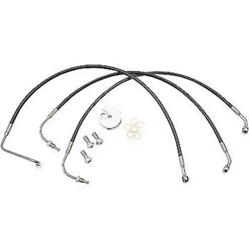LA CHOPPERS Black Braided Front Brake Line Kit 12-14"