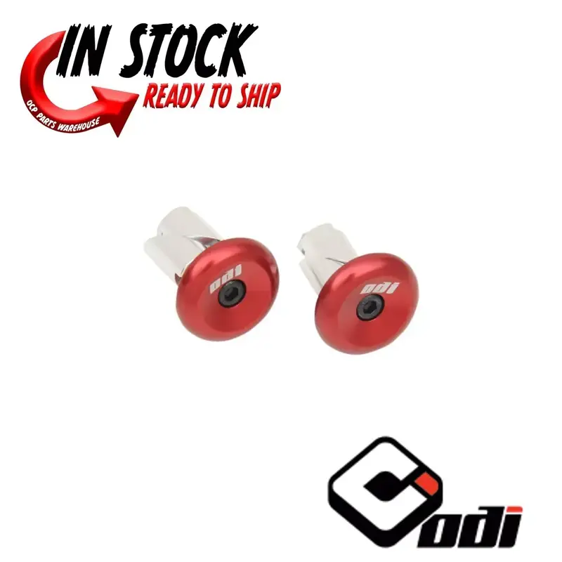 ODI ALUMINUM HANDLEBAR END PLUG RED FITS INSIDE DIAMETERS 14MM-19MM F71APR