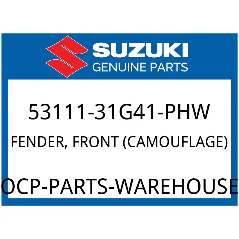 Suzuki OEM Part 53111-31G41-PHW FENDER, FRONT (CAMOUFLAGE)