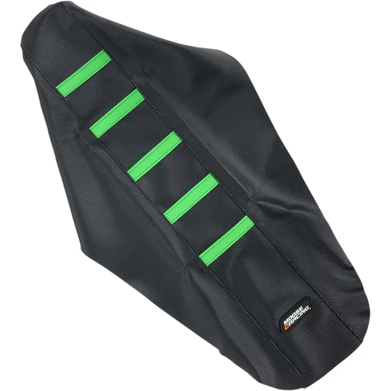 MOOSE RACING Ribbed Seat Cover - Black Cover/Green Ribs - Kawasaki KXF25006-334RT