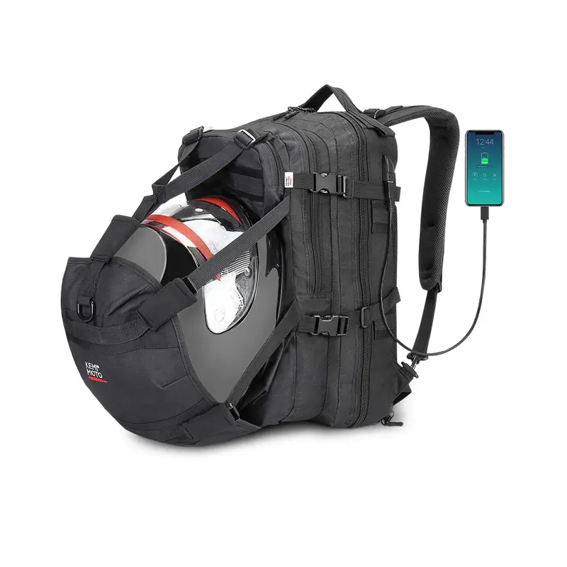 Motorcycle 37L Helmet Backpack with USB-charge Port