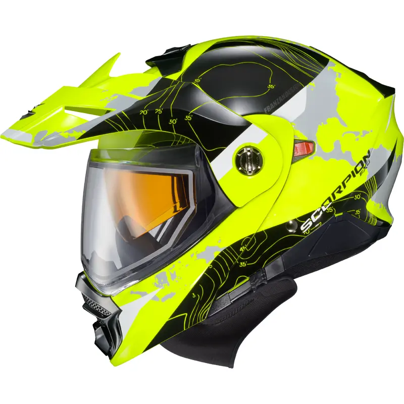 Exo At960 Cold Weather Helmet Topographic Hi Vis 3x (Dual)