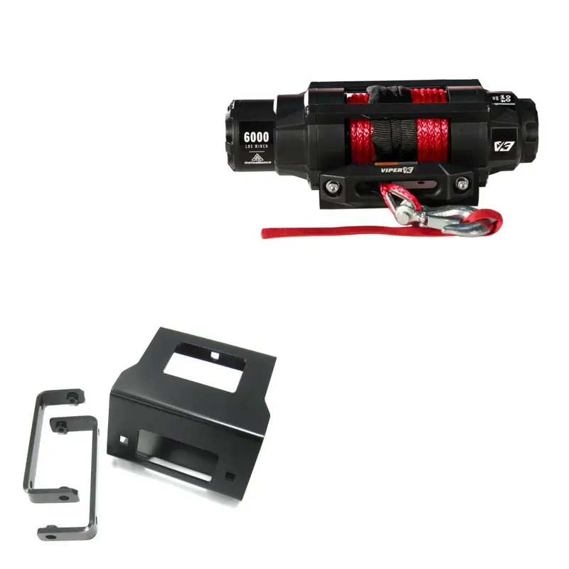 Viper 6000lbs V3 Winch Red Rope With Mount For Polaris Sportsman 400 2011-2014