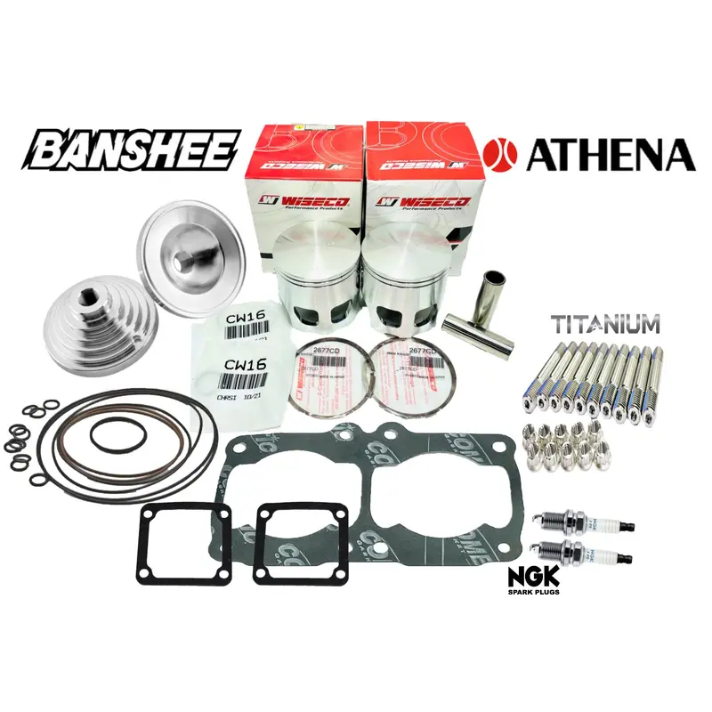 Banshee .020" Wiseco Pistons 513M06450 64.50mm Overbore Piston Top End Rebuild