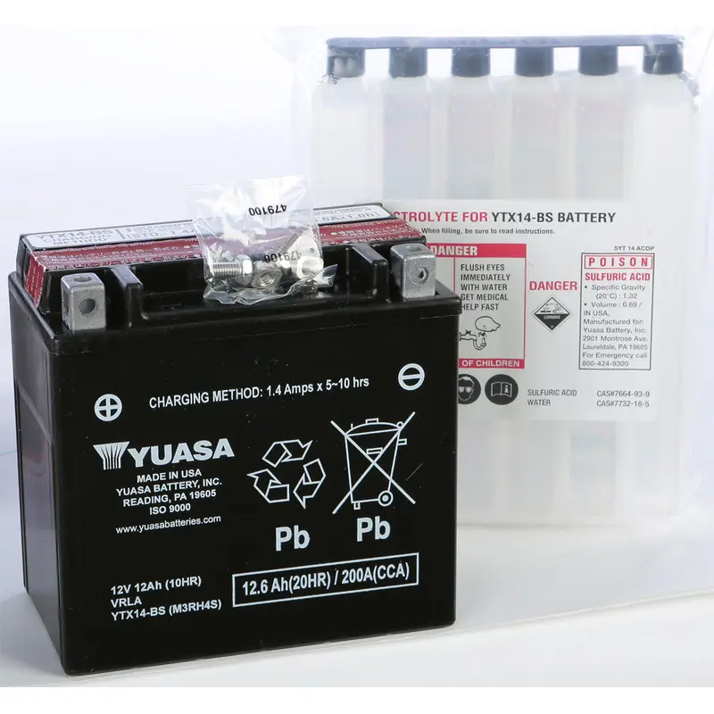 YUASA BATTERY YTX14-BS MAINTENANCE FREE YUAM3RH4S (PLT-144)