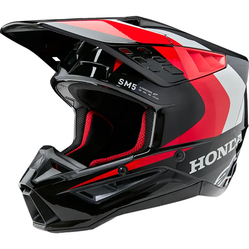 Honda S M5 Helmet Black/Red Glossy Md