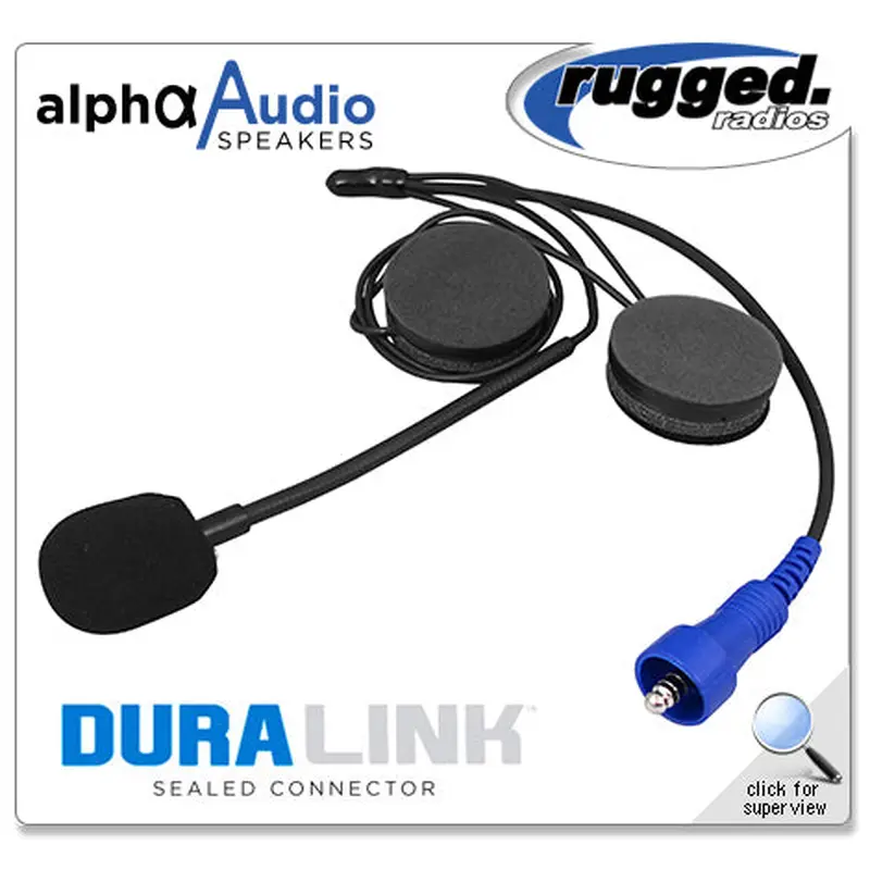 Rugged Radios OFFROAD Wired Helmet Kit with Alpha Audio Speakers & Mic
