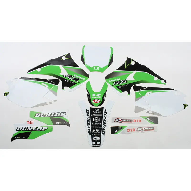 D'COR KAWASAKI RACELINE GRAPHICS COMPLETE KIT WHITE 20-20-125
