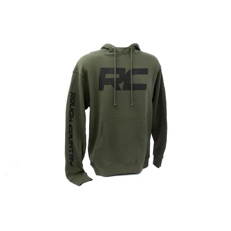 Rough Country | Rough Country Hoodie | RC Topographical Sleeve | Army Green | LG | 94096XL