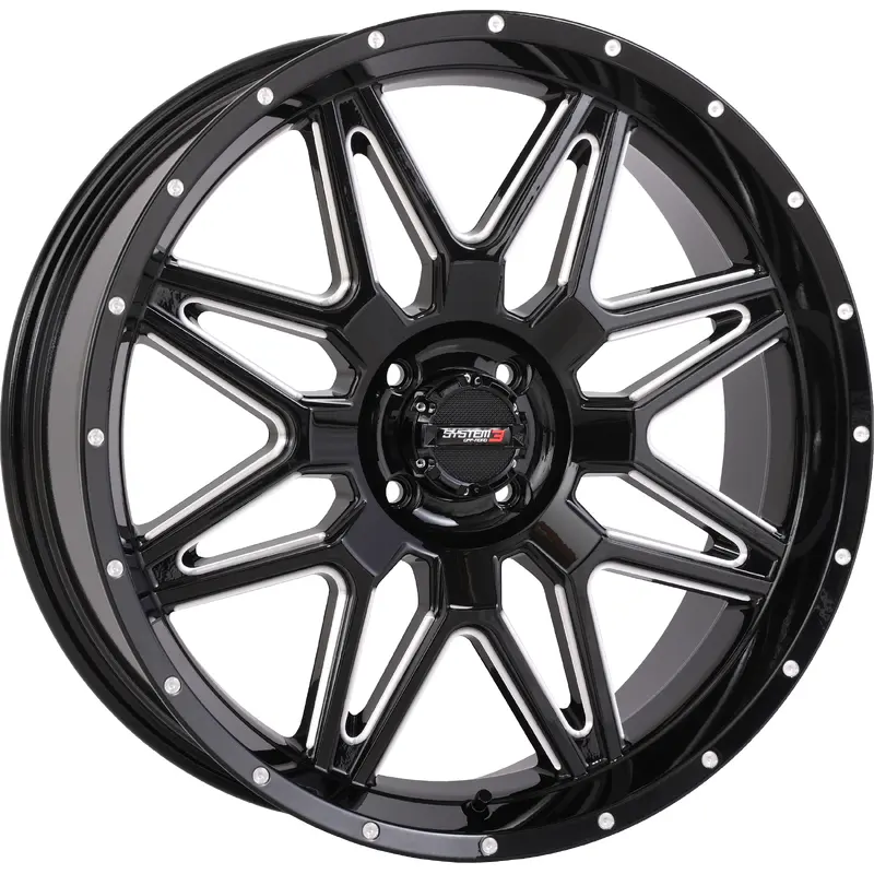 St7 Wheel 20x7 4+3 (+10mm) 4/110 Gloss Black Milled