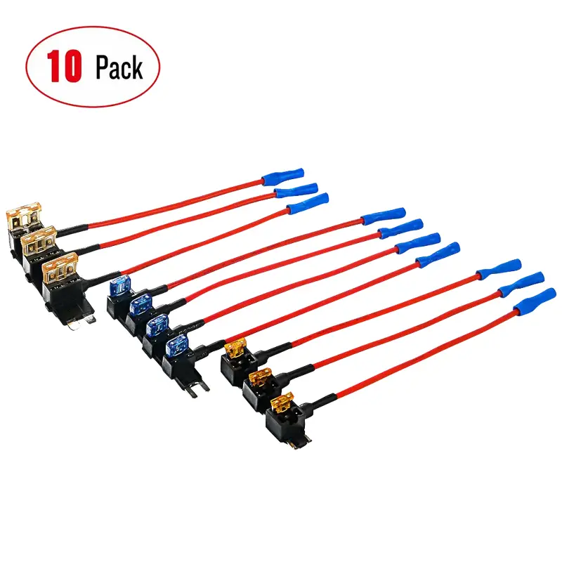 10Pcs Standard Mini Low Profile Add-A-Circuit Fuse Adapter