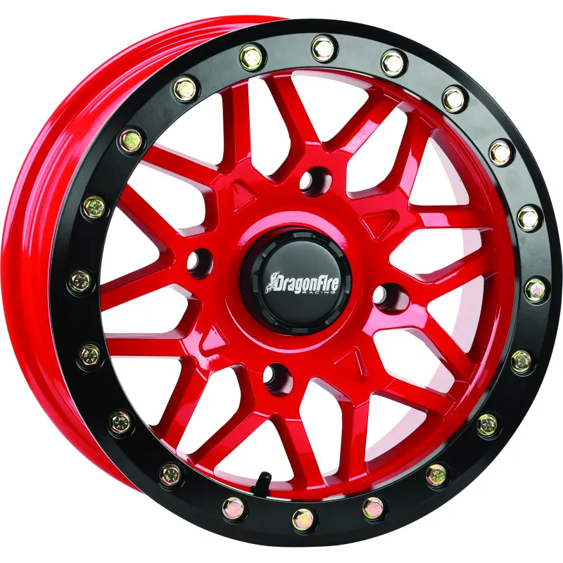 DragonFire Racing Typhon Wheel 15X6 4/137 5+1 +40 R Machined Red