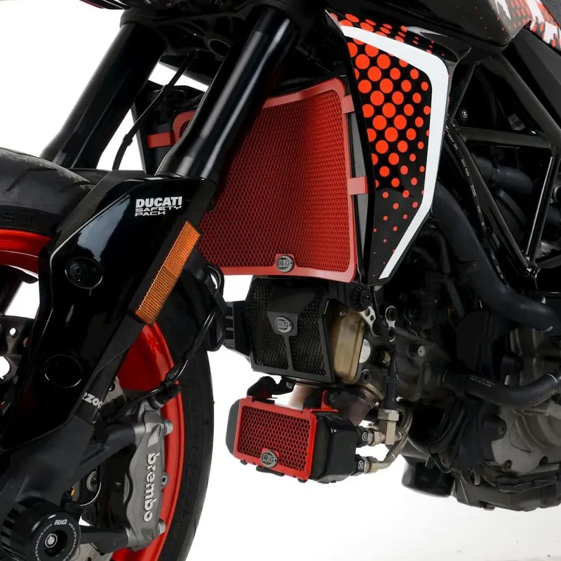 R&G Racing Red Oil Cooler Guard For 2021-2024 Ducati Hypermotard 950 RVE