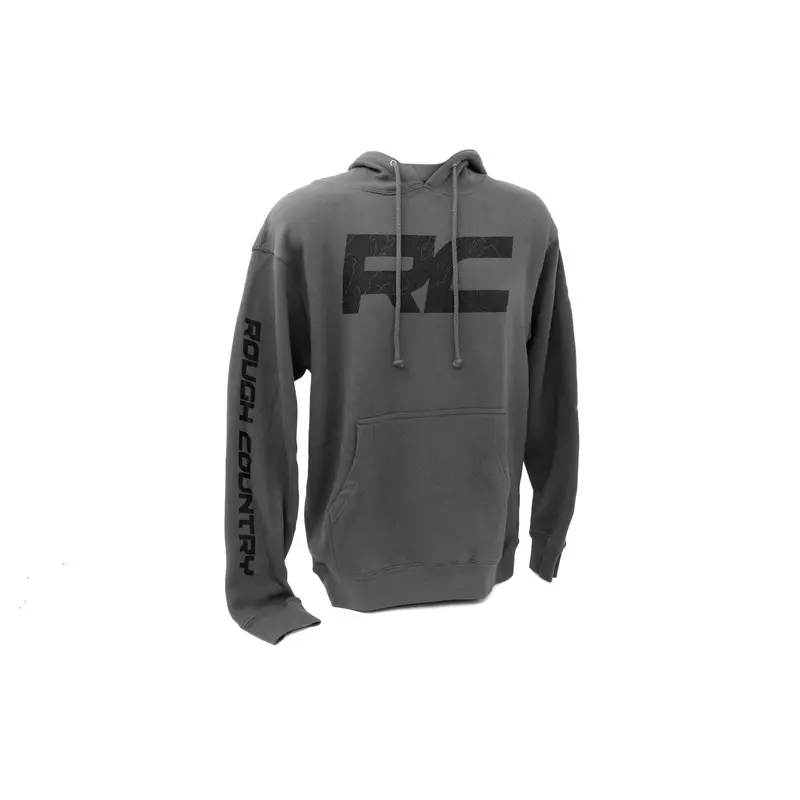 Rough Country | Rough Country Hoodie | RC Topographical Sleeve | Charcoal | XL | 94094XL
