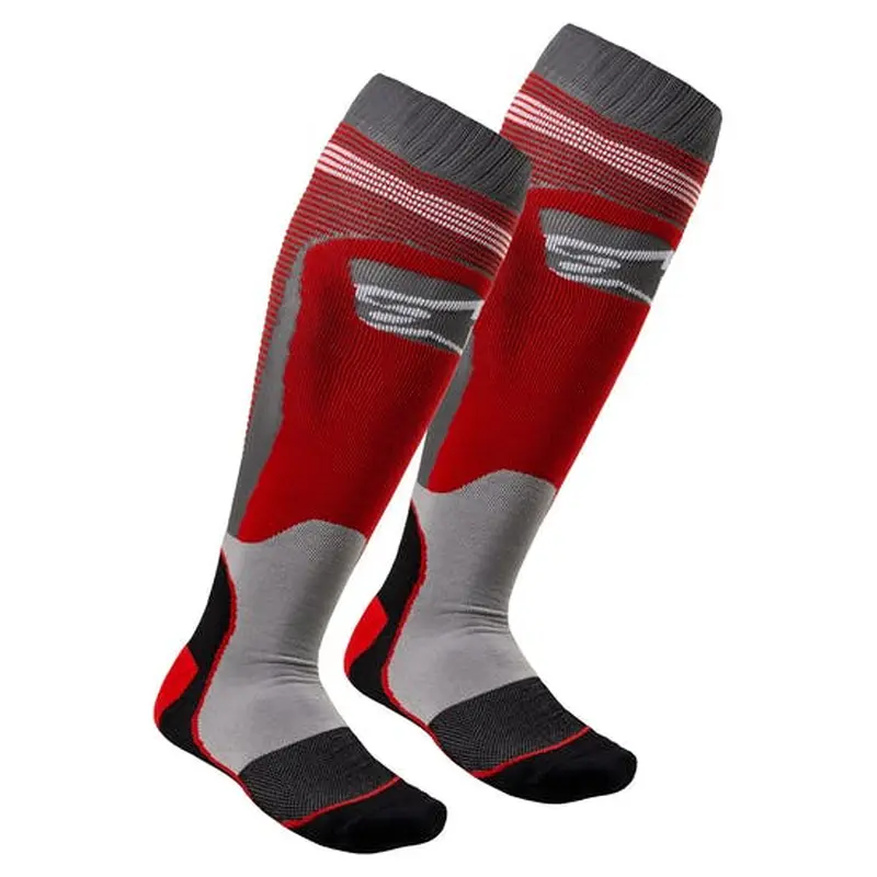 ALPINESTARS MX PLUS-1 SOCKS RED/COOL GRAY - LARGE